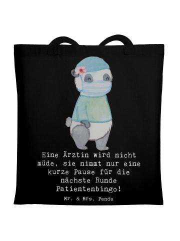 Mr. & Mrs. Panda Tragetasche Ärztin Pause mit Spruch in Schwarz