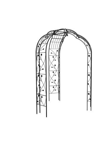 relaxdays Rosenpavillon in Schwarz - (B)178 x (H)250 x (T)178 cm