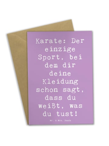Mr. & Mrs. Panda Klappkarte Spruch Karate Kleidung mit Spruch in Lavendeltraum