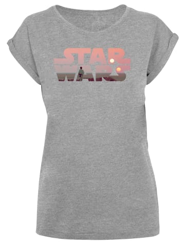 F4NT4STIC T-Shirt Star Wars Tatooine Logo in grau meliert