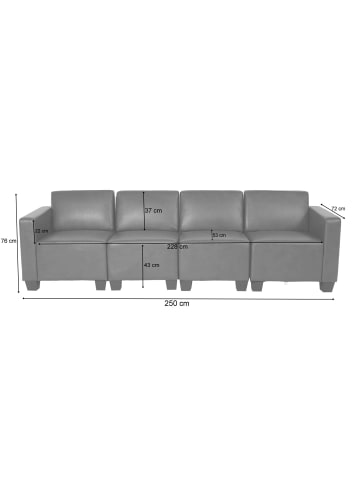 MCW Modular 4-Sitzer Sofa Moncalieri, Dunkelgrau