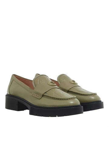 Coach Leah Quilted Leather Loafer Moss in light green