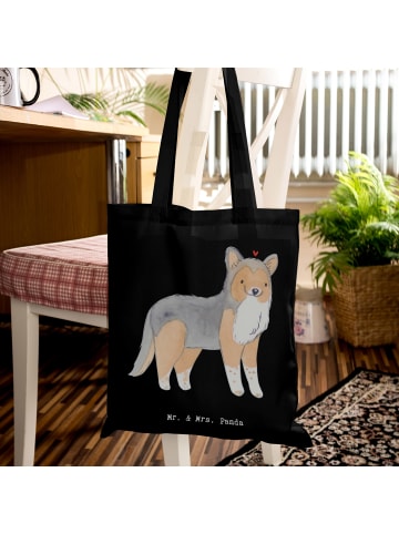 Mr. & Mrs. Panda Shopper Bag Shetland Sheepdog Moment ohne Spruch in Schwarz