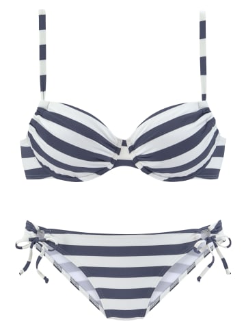 Venice Beach Bügel-Bikini in marine-weiß