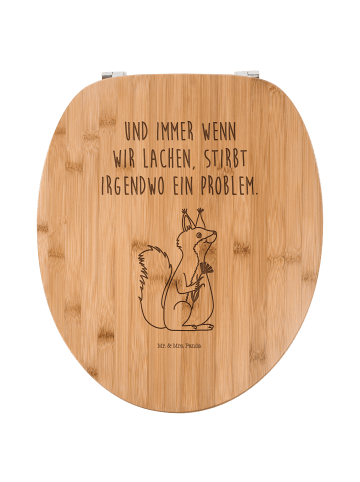 Mr. & Mrs. Panda WC Sitz Eichhörnchen Blume mit Spruch in Transparent