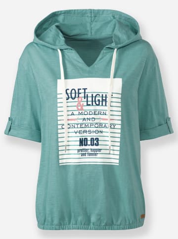 WITT WEIDEN Kapuzen-Shirt in salbei-ecru-bedruckt