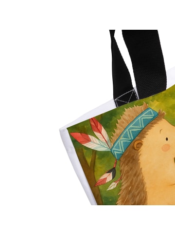 Mr. & Mrs. Panda Reisetasche Igel Federschmuck Design mit Spruch in Weiß