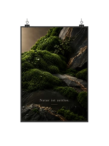 Poster Moos exklusiv Design mit Spruch in Weiß