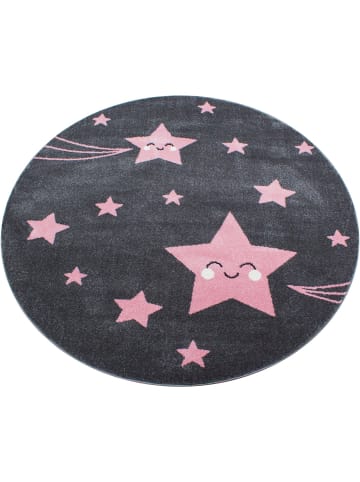 KADIMA DESIGN Kinderteppich Waschbar Sterne TASNA Strapazierfähig OEKO-TEX in Pink