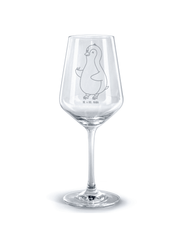 Mr. & Mrs. Panda Glas für Rotwein Pinguin Marienkäfer ohne Spruch in Transparent