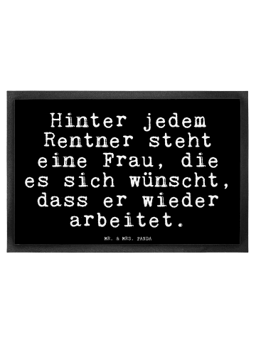 Mr. & Mrs. Panda Schmutzfangmatte Hinter jedem Rentner steht... ... in Schwarz