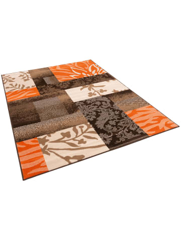 Pergamon Teppich Samba Karo in orange