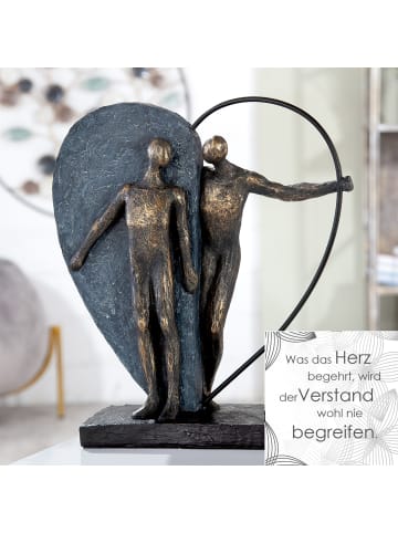 GILDE Skulptur "Heartbeat" in Bronze/ Grau - H. 31 cm - B. 28 cm