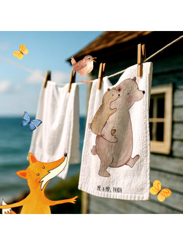 Mr. & Mrs. Panda Handtuch Papa Bär ohne Spruch in Weiß