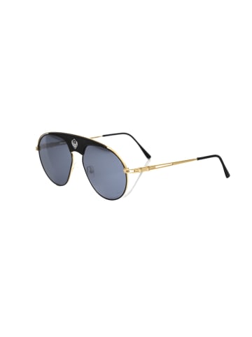 Frankie Morello Schwarz Metallic Herren Sonnenbrille Schild