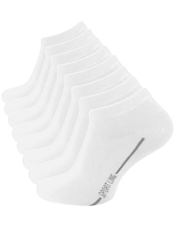 Vincent Creation® Sneaker Socken 8 Paar, SPORT LINE, Baumwolle in weis