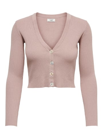 JACQUELINE de YONG Kurze Dünne Langarm Strickjacke V-Neck Basic Cardigan JDYDONNEL in Altrosa