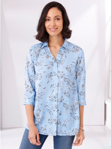 Sieh an! Longbluse in hellblau-bedruckt