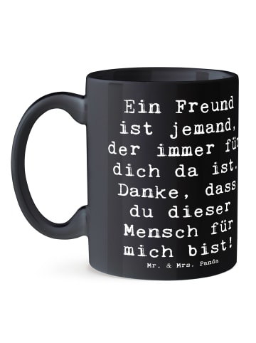 Mr. & Mrs. Panda Tasse Spruch Freund fürs Leben mit Spruch in Schwarz