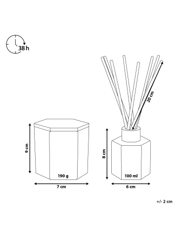 Beliani 2-tlg Kerze CLASSY TINT in Orange