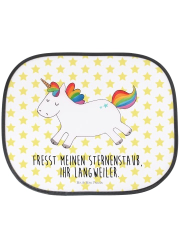 Mr. & Mrs. Panda sonnenschutz fenster Einhorn Happy mit Spruch in Weiß