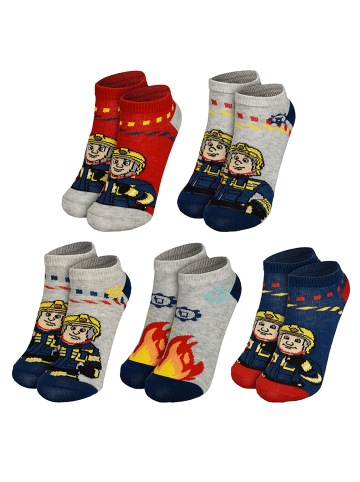 Feuerwehrmann Sam 5er Pack Feuerwehrmann Sam Socken Sneaker Kindersocken Söckchen in Mehrfarbig