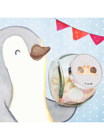 Mr. & Mrs. Panda Bonbonglas Schnecken Liebe ohne Spruch in Grau Pastell