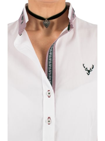 OS-Trachten Trachtenbluse 450005-3684 in weiß-rot