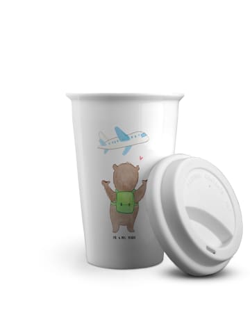 Mr. & Mrs. Panda Thermobecher Bär Flugzeug ohne Spruch in Weiß