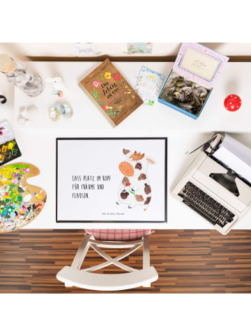 Mr. & Mrs. Panda Schreibtischauflage Kuh mit Spruch in Weiß