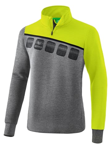 erima 5-C Trainingstop in grau melange/lime pop/schwarz