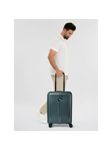 Polestream Paris 4 Rollen Kabinentrolley 55 cm mit Dehnfalte green metallic