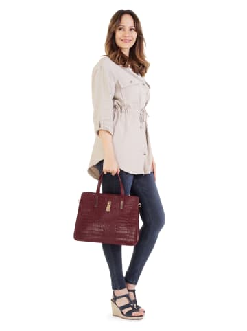 Cluty Handtasche echt Leder in dunkelrot