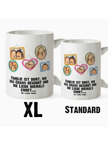 Mr. & Mrs. Panda XL Tasse Igel Familie mit Spruch in Weiß