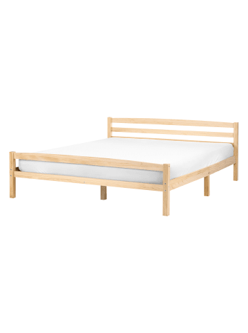 Beliani Doppelbett ECHALLON in Braun - (W) 147 x (H) 71 x (L) 208 cm