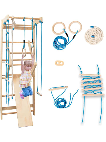 COSTWAY Sprossenwand für Kinder & Erwachsener Indoor in Hellbraun