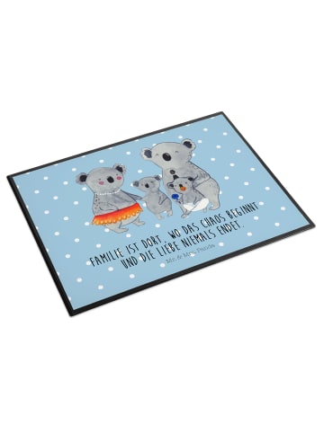 Mr. & Mrs. Panda Schreibtischunterlage Koala Familie mit Spruch in Blau Pastell