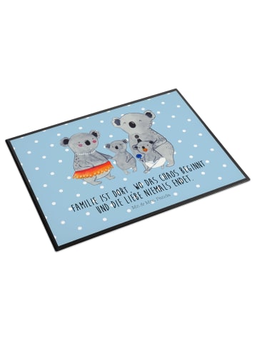Mr. & Mrs. Panda Schreibunterlage Koala Familie mit Spruch in Blau Pastell
