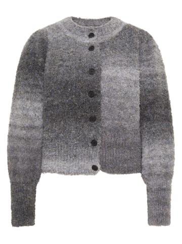 myMo Strickjacke in Schwarz Grau