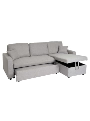 MCW Ecksofa mit Bettkasten L17 und Nosagfederung, Grau