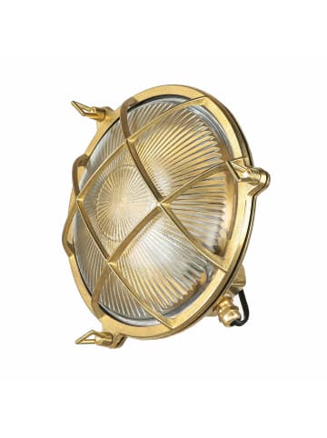 Licht-Erlebnisse Außen Wandlampe Ø 24 x (H)24 cm in Messing