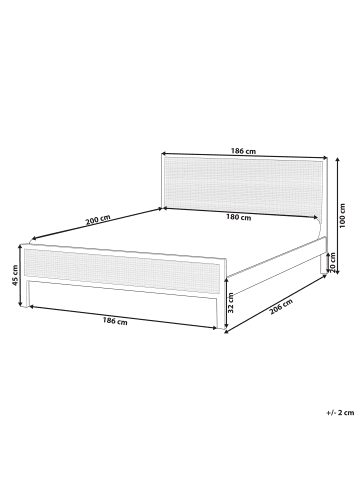 Beliani 2-tlg Doppelbett SALERNAS in Schwarz/Braun