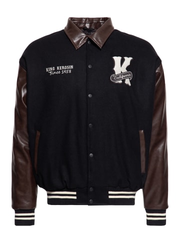 King Kerosin King Kerosin College Leder Jacke Pharaos in schwarz