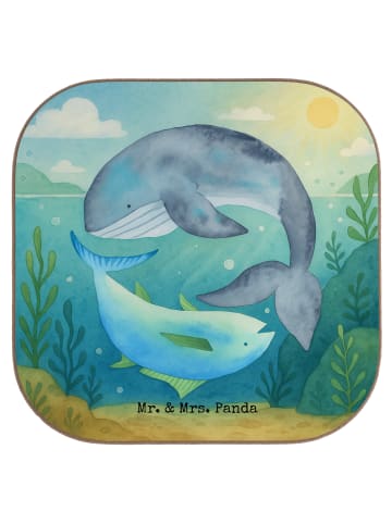Mr. & Mrs. Panda Untersetzer für Gläser Walfisch Thunfisch Desig... in Weiß
