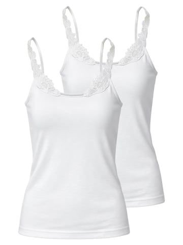Haasis Bodywear 2er-Set: Spaghettitop in weiß