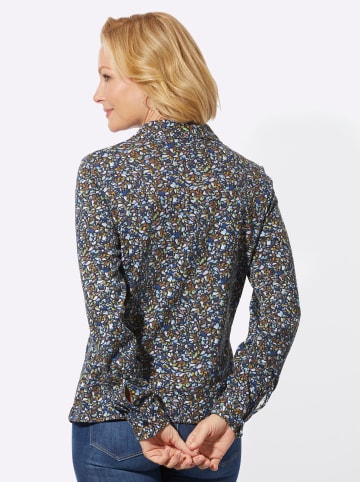 WITT WEIDEN Jersey-Bluse in marine-altrosa-bedruckt