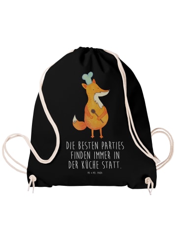 Mr. & Mrs. Panda Sportbeutel Fuchs Koch mit Spruch in Schwarz