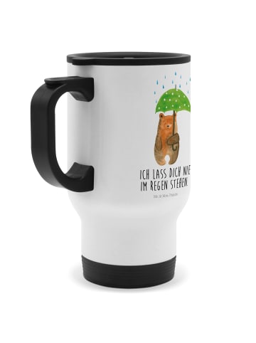 Mr. & Mrs. Panda Kaffeebecher To Go Bär Regenschirm mit Spruch in Weiß