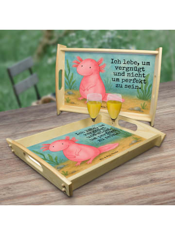 Mr. & Mrs. Panda Tee-Tablett Axolotl Niedlich Design mit Spruch in Weiß