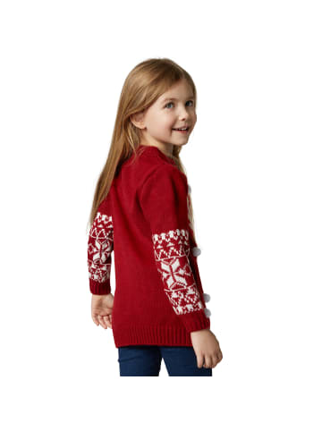 tectake Strickpullover für Kinder in roter, weißer und brauner Farbe, rot
